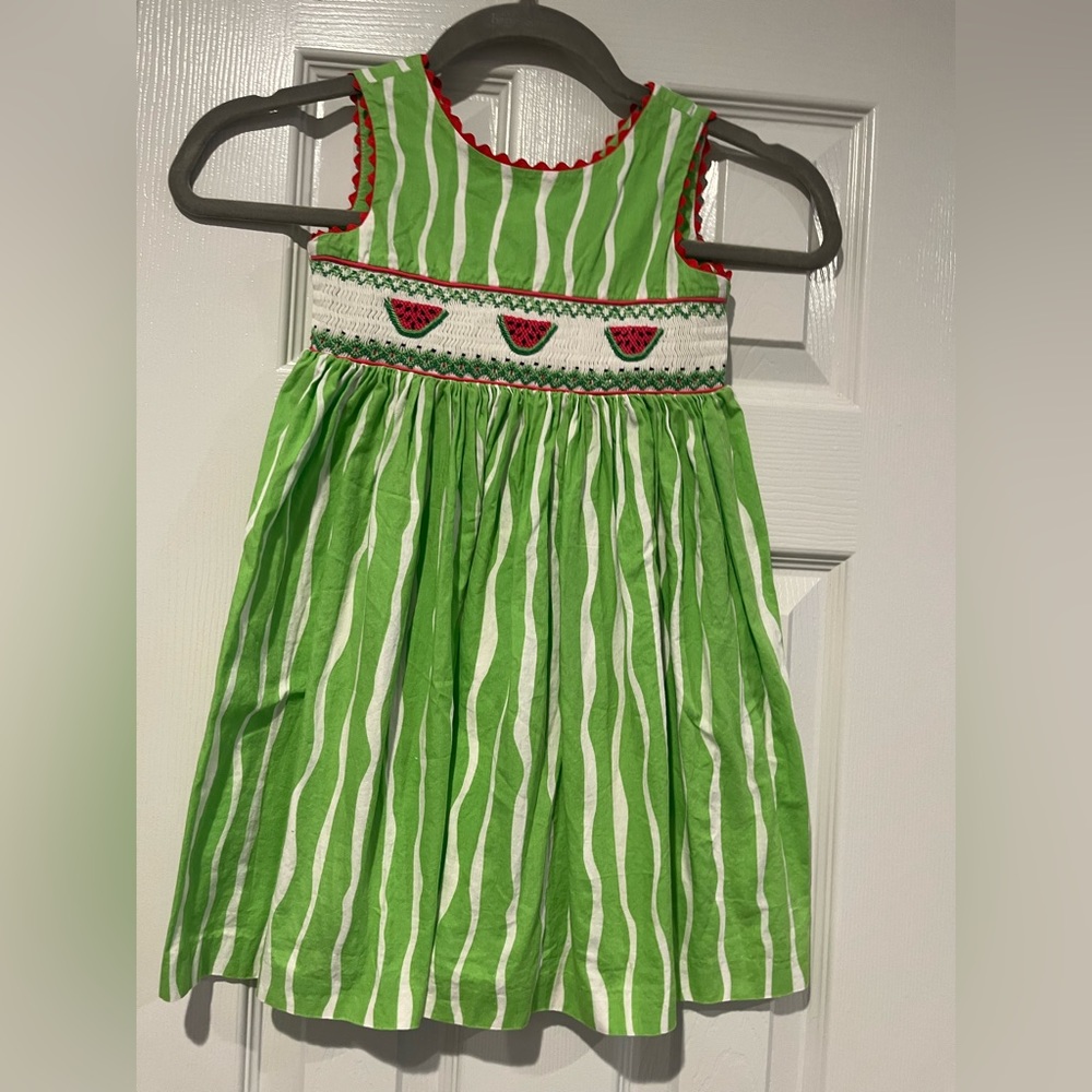 Watermelon smocked outfit